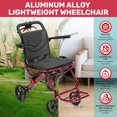 thumbnail image 3 of Queroig Foldable Transport Wheelchairs for Adults, Lightweight 18.5lbs Travel Wheelchair with 8" Rear Wheels & Hand Brakes, Portable Aluminum Alloy Wheelchair, Supports 175lbs Capacity, 3 of 8