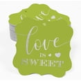 thumbnail image 2 of Inkdotpot Pack Of 50 Real Silver Foil Bracket Shape Paper Tags Love Is Sweet Wedding Favor Hang Tags, 2 of 6