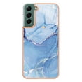 thumbnail image 3 of Designed for Samsung Galaxy S24 Marble Case, Ultra Thin Girls Women Plating Marble Designed Flexible Soft TPU IMD Marble Protective Case Cover for Samsung Galaxy S24 - Blue, 3 of 8