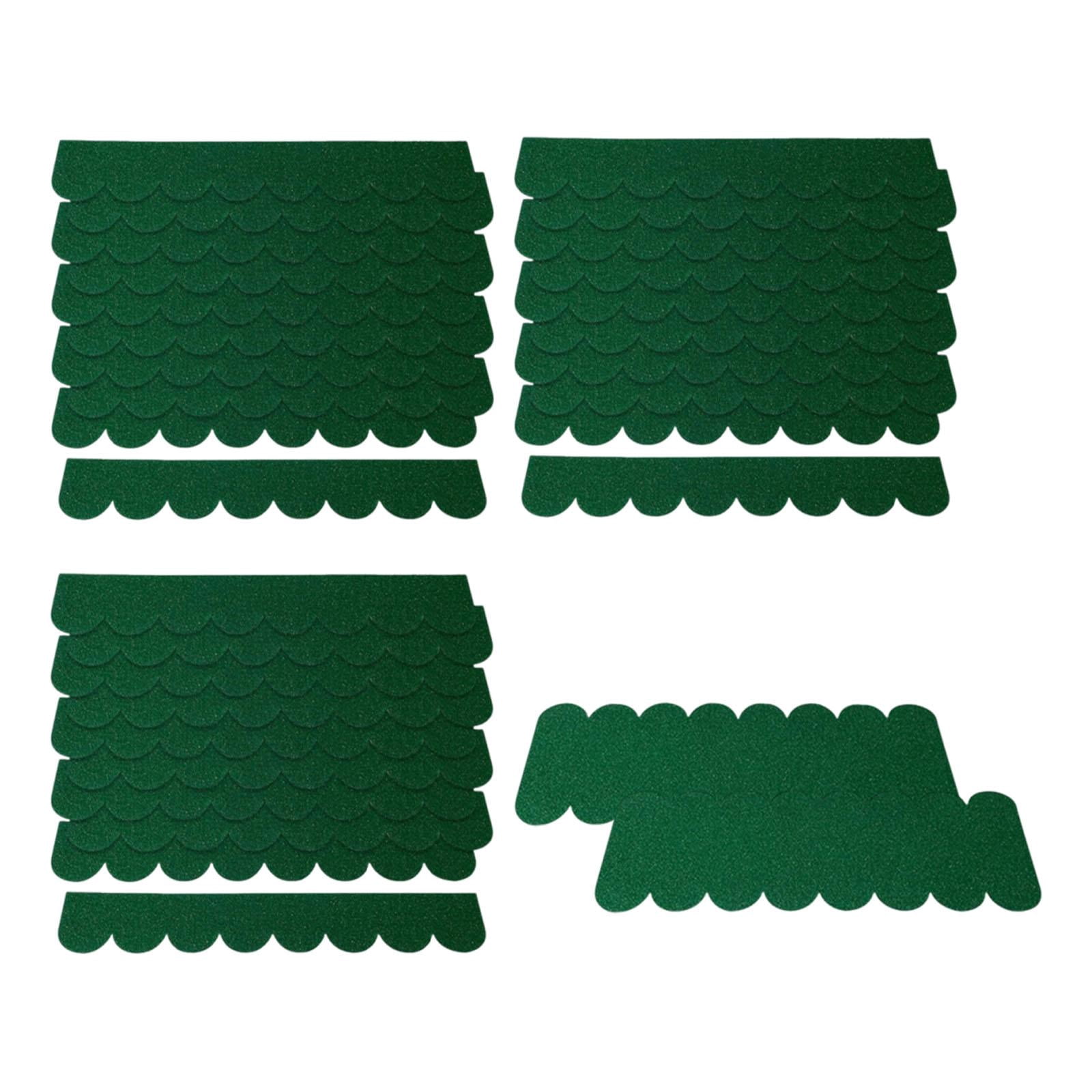 FVDPWYE Felt Cloth Sheets Craft Felt Handmade Felt Fabric Dollhouse Wooden Roof Shingles Green