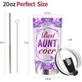thumbnail image 5 of Best Aunt Ever Gifts, Aunt Birthday Gifts from Niece Nephew, Stainless Steel Coffee Tumbler with Lid for Auntie 20oz, Christmas Gift for New Aunt, To My Aunt Mothers Day Gifts Tumbler, 5 of 6
