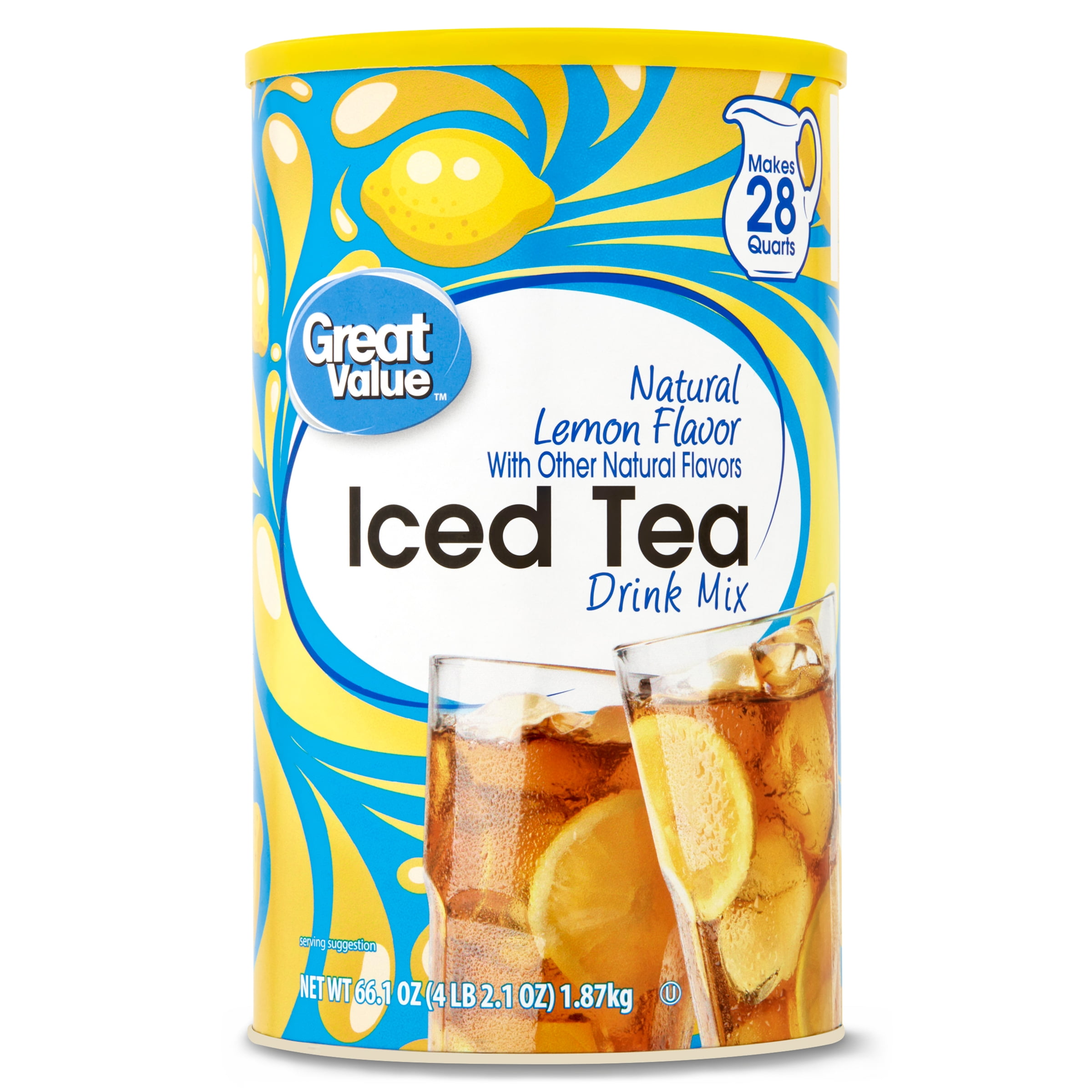 Great Value Natural Lemon Flavor Iced Tea Drink Mix, 66.1 oz