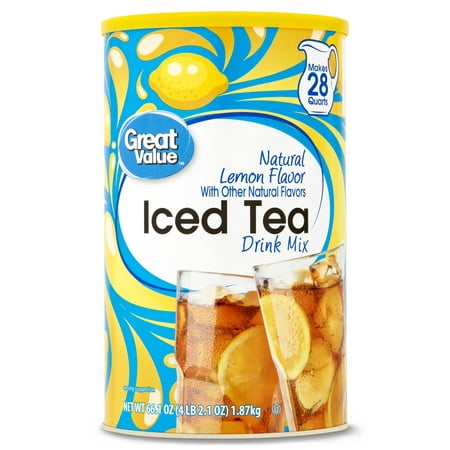 Great Value Natural Lemon Flavor Iced Tea Drink Mix, 66.1 oz