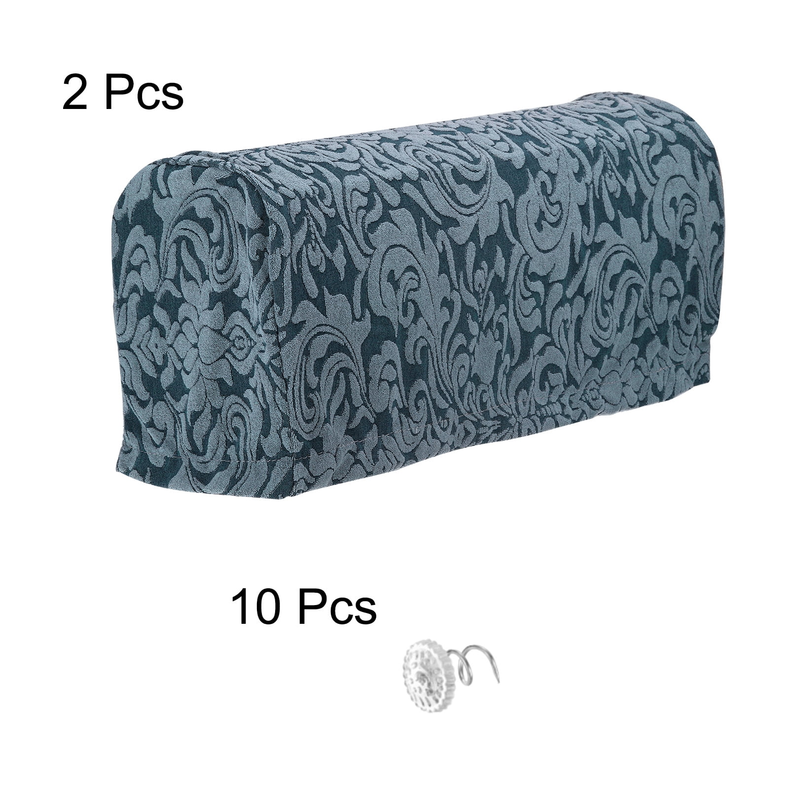 Unique Bargains Stretch Armrest Covers for Sofas Arm Covers with Twist Pin Green