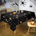 thumbnail image 2 of Halloween Tablecloth, Spider Web and Pumpkin Table Cloth, Bat Cobweb and Ghost Waterproof Tablecloths, Halloween Table Decorations, Rectangle 60 x 84 inch, 2 of 5