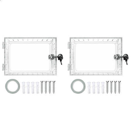 2X Thermostat Lock Box with Key,Clear Thermostat Guard for Thermostat on Wall,Fits Thermostats 6.5In H x 3.9In W x 2In D,2 x Thermostats,Transparent