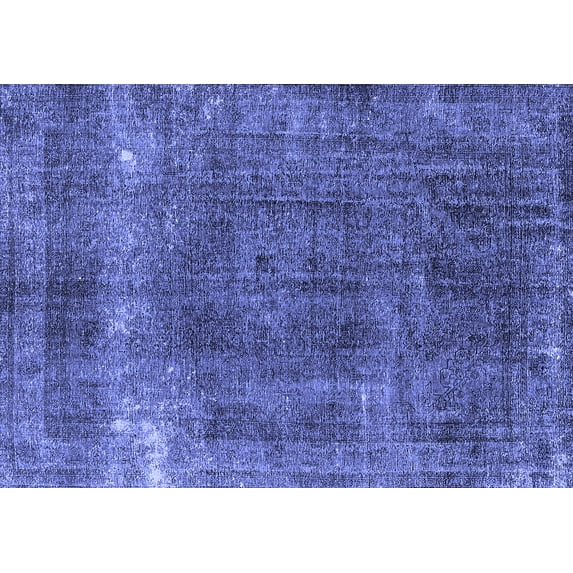 Ahgly Company Machine Washable Indoor Rectangle Oriental Blue Industrial Area Rugs, 5' x 7'