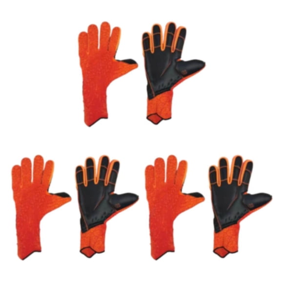 Wosthever Fútbol Fútbol 6/7/8/9/10，Falcón adulto para niños Protección de juego sin dedos de látex antideslizante engrosada naranja Type1 NO1