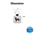 thumbnail image 5 of Flat Coated Retriever Dog Illustration Faux Leather Square Keychain, 5 of 7