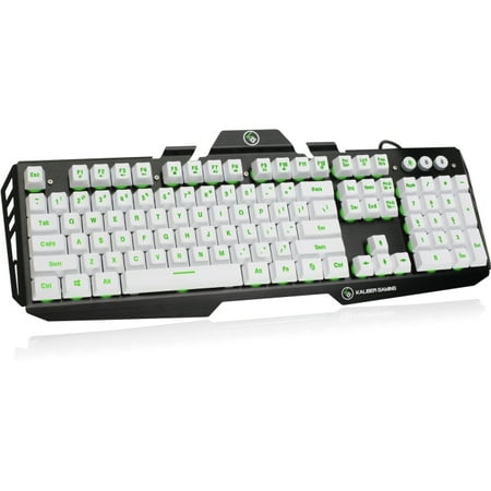 IOGEAR Kaliber Gaming HVER Aluminum Gaming Keyboard - Imperial White - Cable Connectivity - USB 2.0 Interface - 104 Key - English, French - Windows Lock Key Hot Key(s) - QWERTY Keys Layout - Plunger -