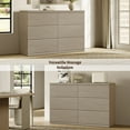 thumbnail image 6 of SICOTAS 33.7" Tall 3 Drawer Nightstand Dresser for Bedroom, Modern Fluted Small Chest of Drawers with Slide Rails, Wood Modular Storage Cabinet Set of 3, End Table for Living Room, Light Grey Alder, 6 of 8