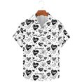 thumbnail image 4 of BiZtdJrK Men's T-Shirts, Valentines Day Gifts Novelty Printed Casual Turndown Collar Tshirt Holiday Summer Top Multicolor XXL, 4 of 6
