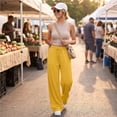 thumbnail image 7 of Women's Workout Sweatpants Wide Leg Relaxed Fit Drawstring Waist Athletic Lounge Pants, 7 of 7