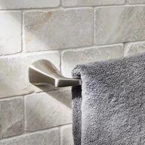 Simple Flare Wall Mount 24 Inch Towel Bar Satin Nickel