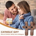 thumbnail image 5 of Cross My Heart Encouragement Gift Wooden Pocket Cross Handheld Wood Small Cross Fingertip Stress Relief Religious Gifts for Children Adults Praying, Clutching, Clinging （Walnut）Set of 10, 5 of 5