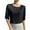 Black, variant on Posijego Satin Tops for Women Silk Short Sleeve T-Shirts Solid Color Casual Loose Summer Tee Blouses
