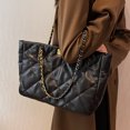 thumbnail image 5 of Bolso de mano tipo cartera de PU para mujer, bolso de hombro, bolso de mano con cadena, bolso de mano para ir al trabajo, negro, 5 of 5
