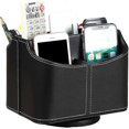 thumbnail image 1 of Leather Remote Control Holder, 360 Degree Spinning Desk Tv Remote Caddy/box,bedside Table Organizer, 1 of 4