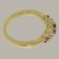 thumbnail image 4 of LBG British Made Stunning 14k Yellow Gold Natural Pink Tourmaline & Cultured Pearl Womens band Ring - 33 size options - Size 8.5, 4 of 6