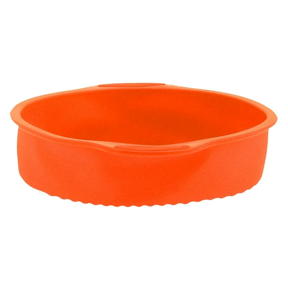 Qukaim Home Supplies Moule à gâteau rond en silicone de 22,9 cm pour la maison, la cuisine, la boulangerie (orange)