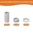 thumbnail image 3 of Uxcell G4 Lamp Hardware Fixtures Kit, M10x20mm Thread Lamp Pipe Nipple with Hex Nuts, Pack of 10, 3 of 5