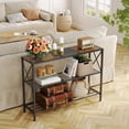 thumbnail image 3 of Industrial Console Table, 3 Tier Entryway Table, Hallway Table, Narrow Sofa Table with Shelves, Entrance Table for Entryway, Rustic Brown&Black, 3 of 21