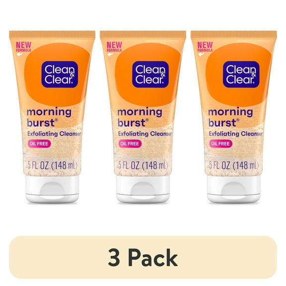 (3 pack) Clean & Clear Morning Burst Oil-Free Exfoliating Face Scrub, 5 oz