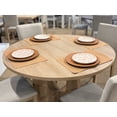 thumbnail image 5 of 48inch Round Dining Table Set for 4 Modern Solid Wood 5-Piece Kitchen & Dining Room Set with Upholstered Chairs Pedestal Base, Natural, 5 of 9