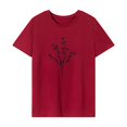 thumbnail image 1 of Camiseta básica de verano cómoda y suave para mujer, para viajes con mochila Rojo, 1 of 7