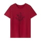 thumbnail image 1 of Camiseta de verano para mujer, ropa de calle, cuello redondo, para el trabajo, caminar, ir de compras Rojo, 1 of 7
