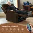 thumbnail image 7 of Triple Motor Large Power Lift Chair with Adjustable Headrest,180 ° Lay Flat Recliner, Infinite Position,Plush Flannel, Dark Brown, 7 of 7