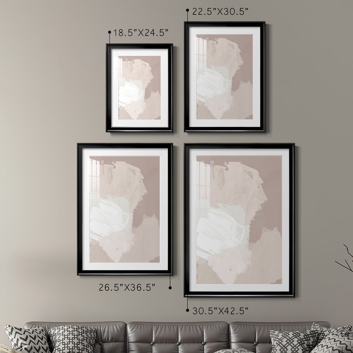 Wexford Home Cloud Slate I Premium Framed Print, 18.5" x 24.5" - Ready to Hang, Black (Set of 2)