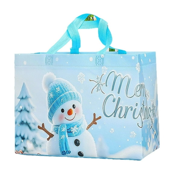 5PCS Christmas Non-woven Bags, Christmas Gift Bags, Tote Bags, Hot Presseds Three-dimensional Bags, Advertising Shopping Bags(A)