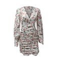 thumbnail image 4 of CEHVOM Robe Décontractée Sexy pour Femmes Imprimée Col en V Manches Longues Mini Robe, 4 of 5