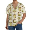 thumbnail image 3 of Vsdgher Frogs Print Men's Wrinkle Free Untucked Cuban Shirt Business Casual Button Down Shirts Short Sleeve Shirt, 3 of 7