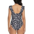 thumbnail image 6 of Yiaed Daisies Flowers Print Women's Ruffled One Piece Swimsuit V Neck Swimwear Slimming Monokini for Woman-Large, 6 of 8