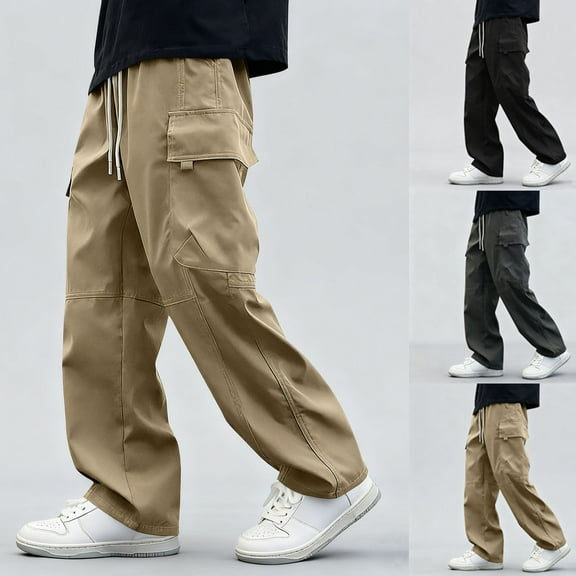 Piuwrlz Teen Sweatpants Boys Cargo Pants Relaxed Fit Jogger Pant Khaki Size 11 Years