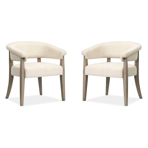 Magnussen Home Braelyn Dorian Grey Upholstered Host Chair Two Pack