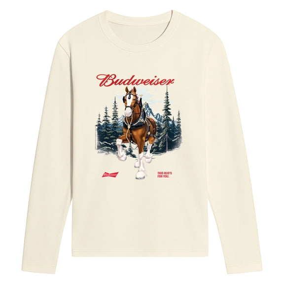 Budweiser - Clydesdale Winter Scene - Men's Long Sleeve Graphic T-Shirt