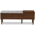 thumbnail image 3 of Baxton Studio Merrick Storage Bench in Light Gray and Dark Brown, 3 of 11