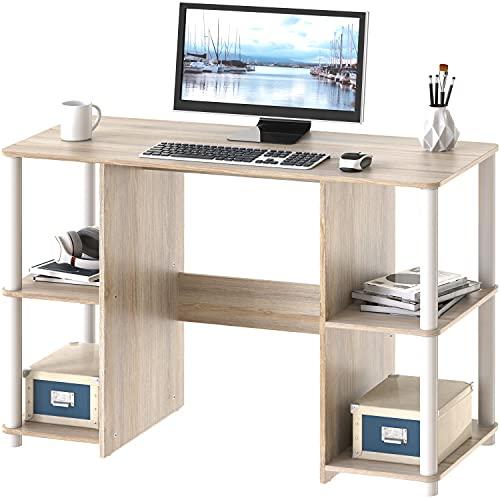 shw cyrus l desk with shelves oak