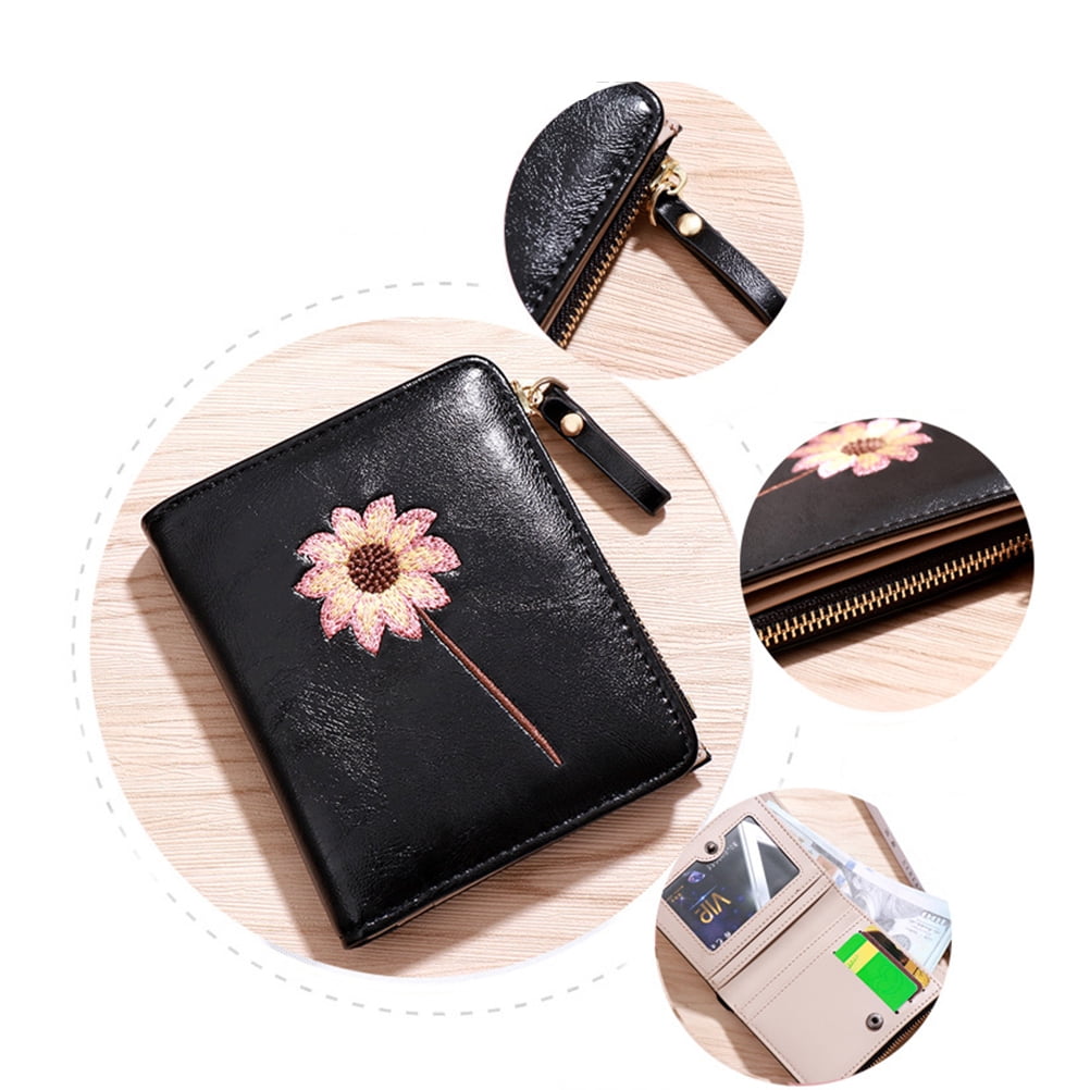 Luxshiny Girls Black PU Purse Set Bifold Wallet Stylish Birthday Accessory