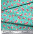 thumbnail image 3 of Soimoi Polyester Crepe Fabric Seeds & Watermelon Fruits Print Fabric by The Yard 52 Inch Wide, 3 of 3