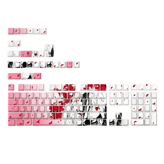 YROHGKPN 136PCS Keycaps Double Shot Side Print Backlit KeycapsAnime Girl Theme For Mechanical Keyboard 108 96 87 84 75 68 64 61