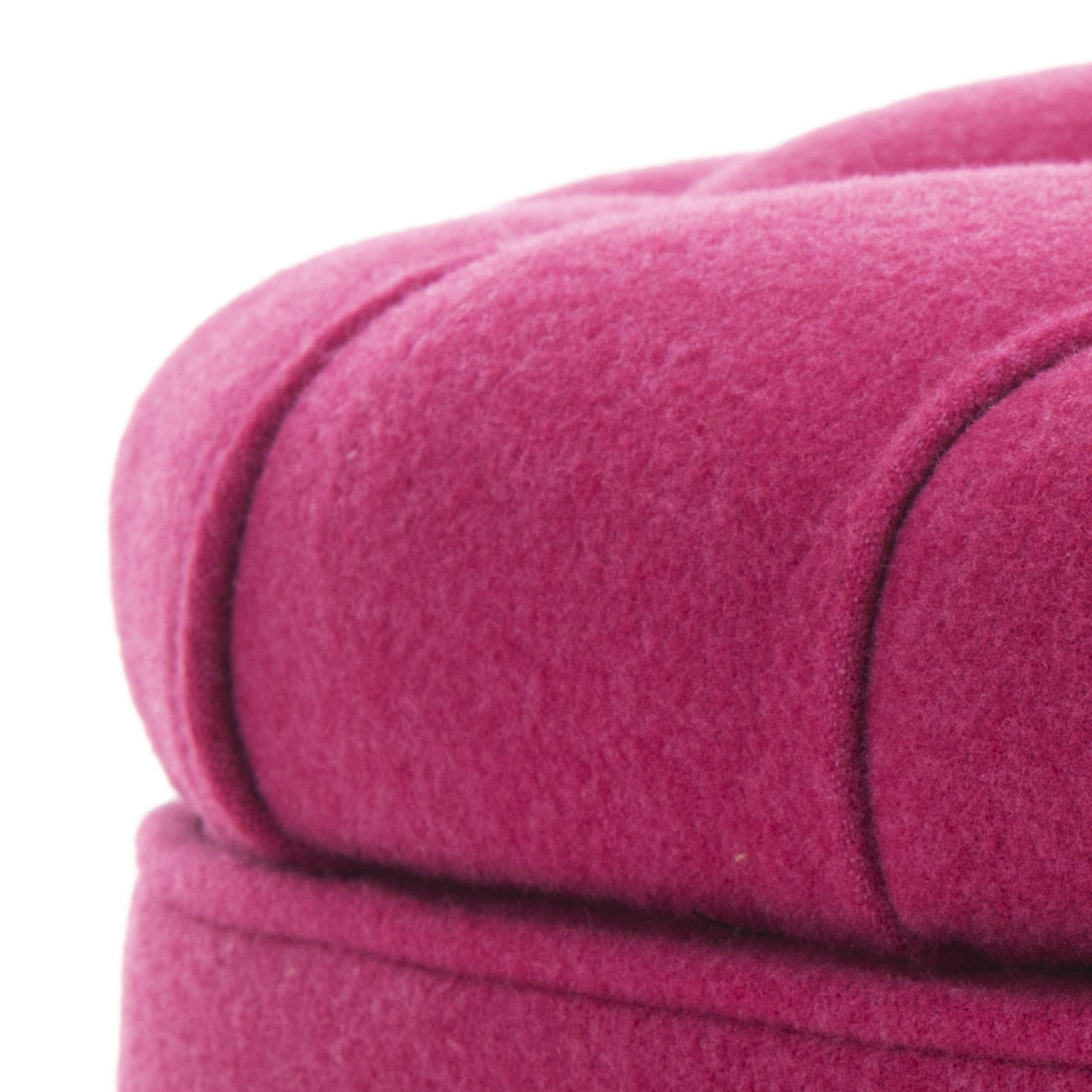 SAFAVIEH Amelia Contemporary Glam Tufted Storage Ottoman, Berry