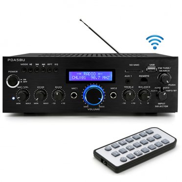 Pyle PTA44BT Bluetooth Home Audio 500 Watt 4 Channel Amplifier Stereo ...