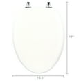 thumbnail image 6 of Mayfair Edgewater White Elongated Enameled Wood with Stay·Tite & Chrome Hinges Toilet Seat, 6 of 7