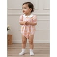 thumbnail image 6 of BemeyourBBs Girl Pumpkin Print Jumpsuit Short Sleeve Doll Collar Plaid Romper, 6 of 9