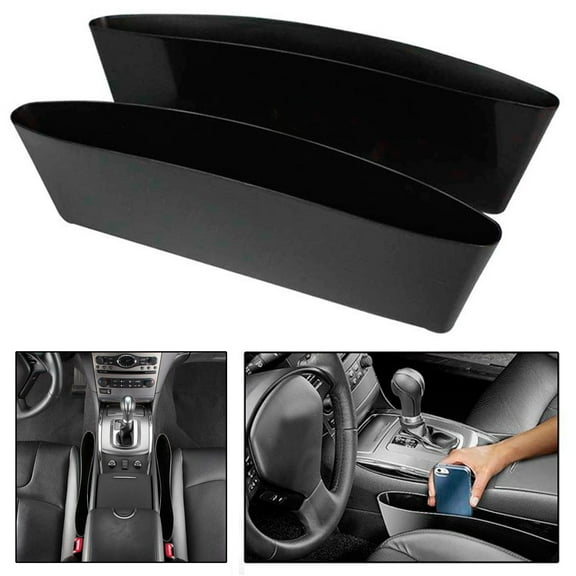 2 Pc Car Console Gap Catcher Organizer Side Seat Filler Caddy Pocket Storage