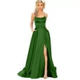 thumbnail image 6 of BOOMILK Party Dresses for Women Elegant Spaghetti Strap Slit Long Satin Dress With Pocket Wedding Cocktail Bridsmaid Dress, 6 of 6